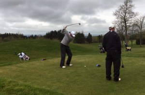 Tournament leader Dave O'Donovan  Picture Golf: Paul Coleman ‏@Coleman_Golf