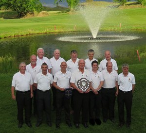 Blarney Golf Club Minihane Shield 2015 winners L-R Billy Barry, Larry Buckley, President Eamonn Forrest, Team captain Colum Sisk, Club captain Edward Butt, Paul O'Neill, Des Kelly, Back row: DJ McCarthy, Denis Keeshan, Jack Holland, JJ Cronin, Jerry Keady and Dick Ryan. The shield was played in Blarney Golf Resort on Monday, June 22, 2015.
