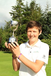 Bandon's Brian O'Connell pictured with the Munster Boys Under 17 Cup at Kanturk Golf Club.  Picture: Niall O'Shea